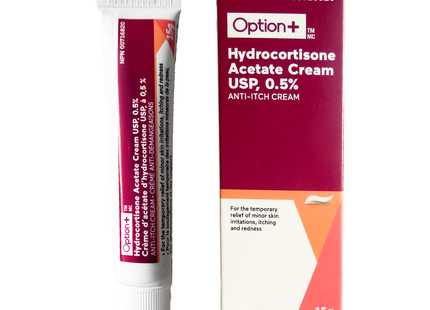 Option+ Crème d'acétate d'hydrocortisone 0,5 % | 15g