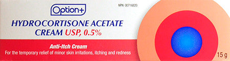 Option+ Crème d'acétate d'hydrocortisone 0,5 % | 15g
