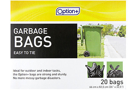 Option+ Easy to Tie Garbage Bags | 20 Bags