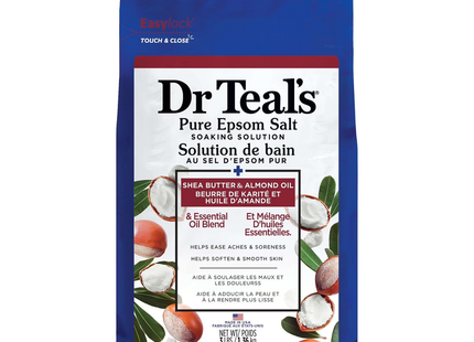 Dr Teal's - Solution de trempage au sel d'Epsom pur au beurre de karité et à l'huile d'amande | 1,36 kg
