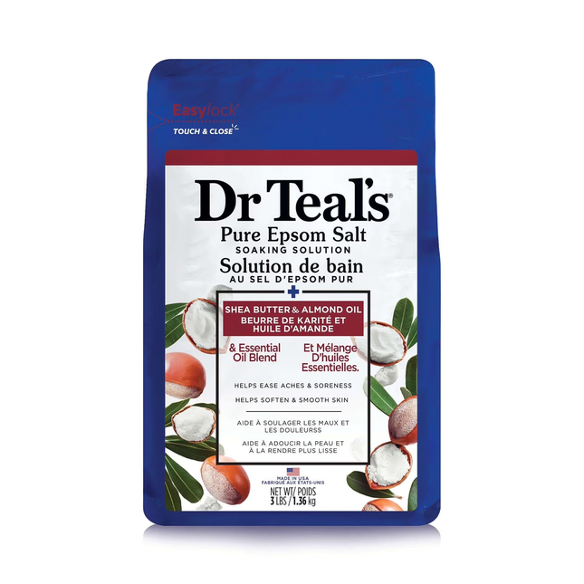 Dr Teal's - Shea Butter & Almond Oil Pure Epsom Salt Soaking Solution | 1.36 kg