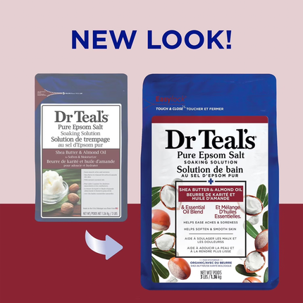 Dr Teal's - Shea Butter & Almond Oil Pure Epsom Salt Soaking Solution | 1.36 kg