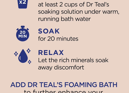 Dr Teal's - Solution de trempage au sel d'Epsom pur au beurre de karité et à l'huile d'amande | 1,36 kg