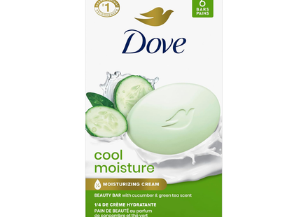 Dove - Pain de beauté au parfum de concombre et de thé vert, hydratation fraîche | 6 x 106 g