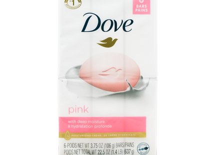 Dove - Rose - Barre de beauté avec crème hydratante | 6 pains de savon X 106 g
