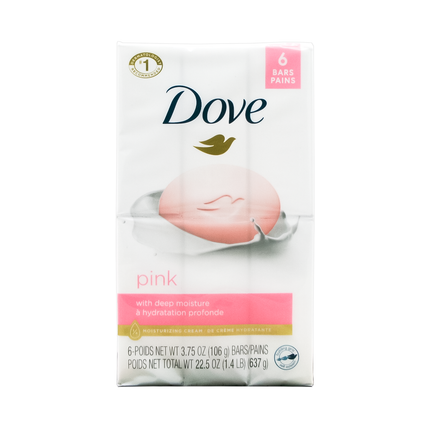 Dove - Pink Beauty Bar with Moisturizing Cream | 6 x 106 g