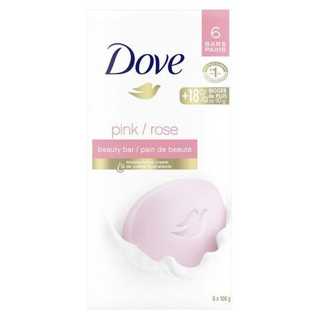 Dove - Pink - Beauty Bar with Moisturizing Cream | 6 Soap Bars X 106 g