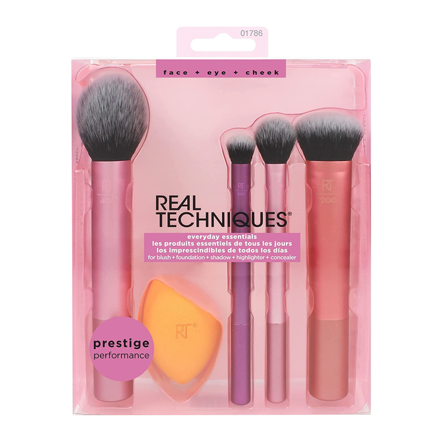 Real Techniques - Essentiels du quotidien - Visage + Yeux + Joues | Trousse de 5 pièces
