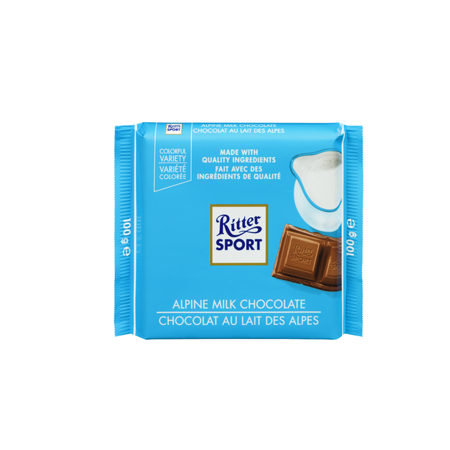 Ritter Sport - Barre de chocolat au lait alpin | 100g