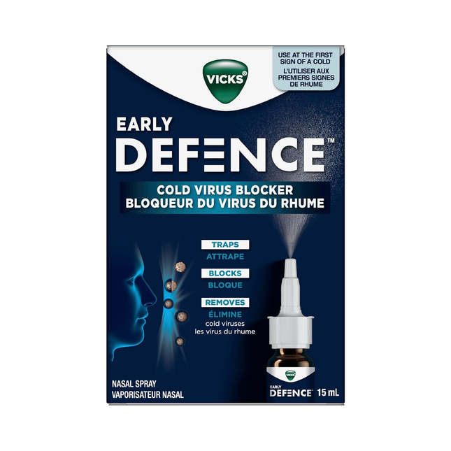 Vicks - Spray nasal bloqueur de virus du rhume Early Defense | 15 ml