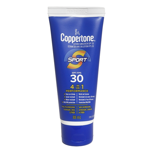 Coppertone - Lotion écran solaire performante Sport 4 EN 1 - 30 SPF | 88 ml
