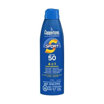 Coppertone - Spray écran solaire Sport 4 EN 1 SPF 50 | 177 ml