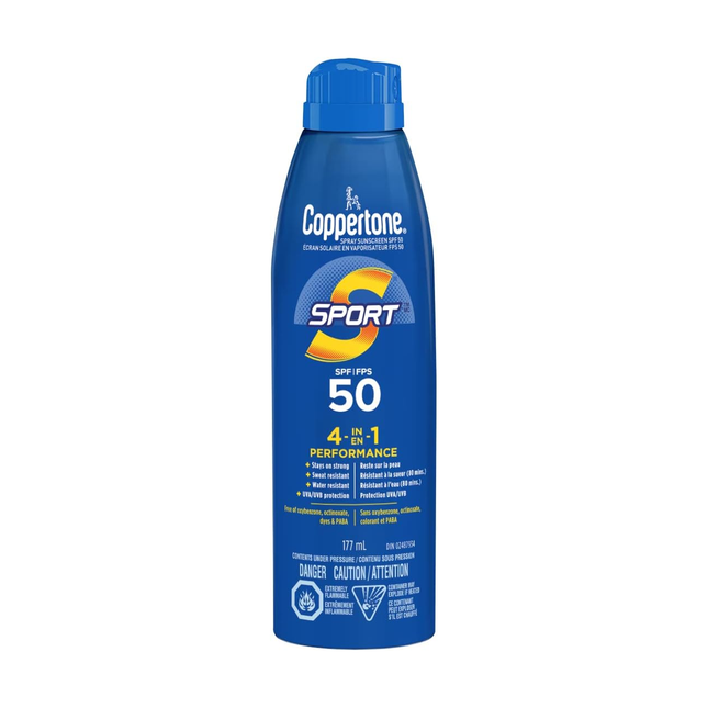 Coppertone - Spray écran solaire Sport 4 EN 1 SPF 50 | 177 ml