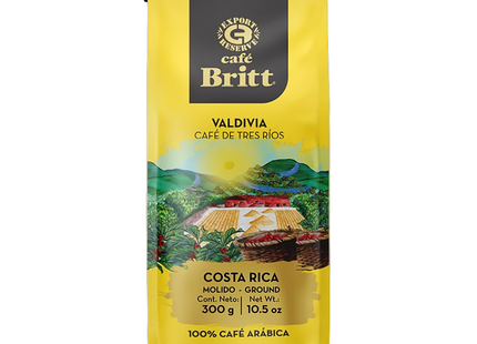 Café Britt - Café moulu 100 % Arabica du Costa Rica, torréfaction moyenne Valdivia | 340 g
