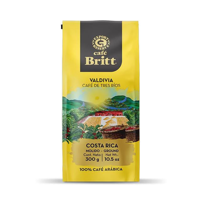 Cafe Britt - Valdivia Medium Roast Costa Rican 100% Arabica Ground Coffee | 300 g