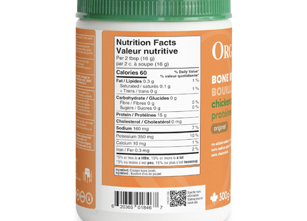 Organika - Chicken Bone Broth Protein Powder, Original | 300 g