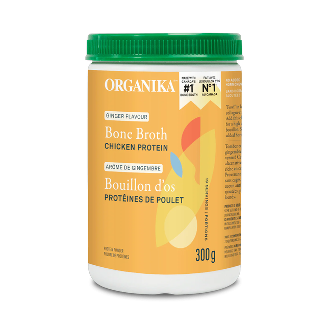 Organika - Chicken Bone Broth Protein Powder, Ginger | 300 g