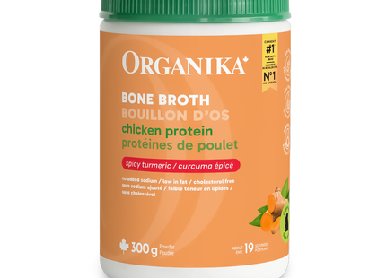 Organika - Chicken Bone Broth Protein Powder, Spicy Turmeric | 300 g