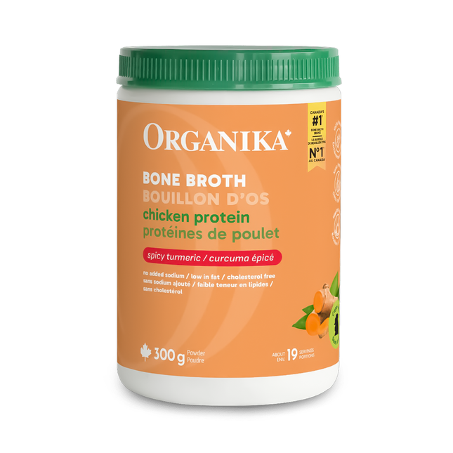 Organika - Chicken Bone Broth Protein Powder, Spicy Turmeric | 300 g