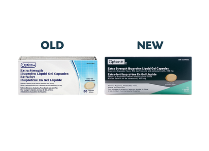Option+ Ibuprofène 400 mg, Extra Fort | 50 gélules liquides