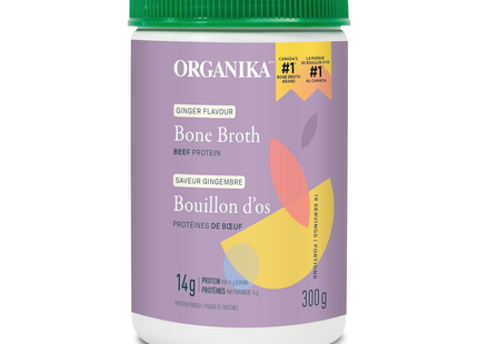 Organika - Beef Bone Broth Protein Powder, Ginger | 300 g