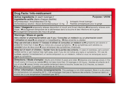 Pastilles antibactériennes pour la gorge Option+, cerise | 16 pastilles