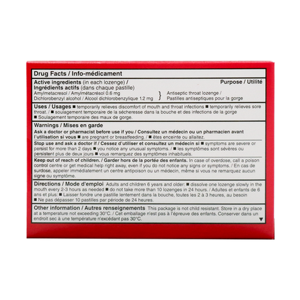 Option+ Antibacterial Throat Lozenges, Cherry | 16 Lozenges