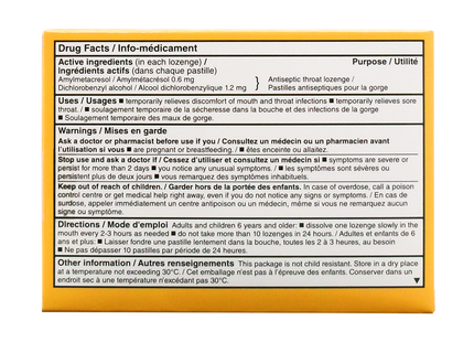 Option+ Antibacterial Throat Lozenges, Honey & Lemon | 16 Lozenges
