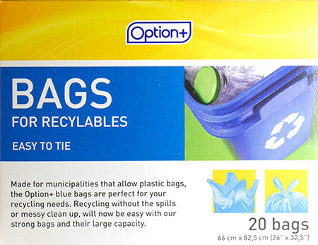 Option+ Easy to Tie Bags for Recyclables | 20 Bags