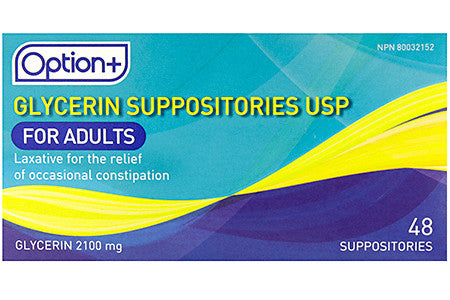 Option+ Glycerin Suppositories for Adults