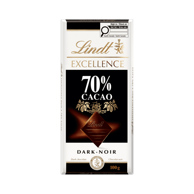 Lindt - Excellence 70% Cacao Dark Chocolate Bar | 100 g