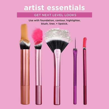 Real Techniques - Artist Essentials - Face + Eye + Cheek + Lip | 5 Piece Kit