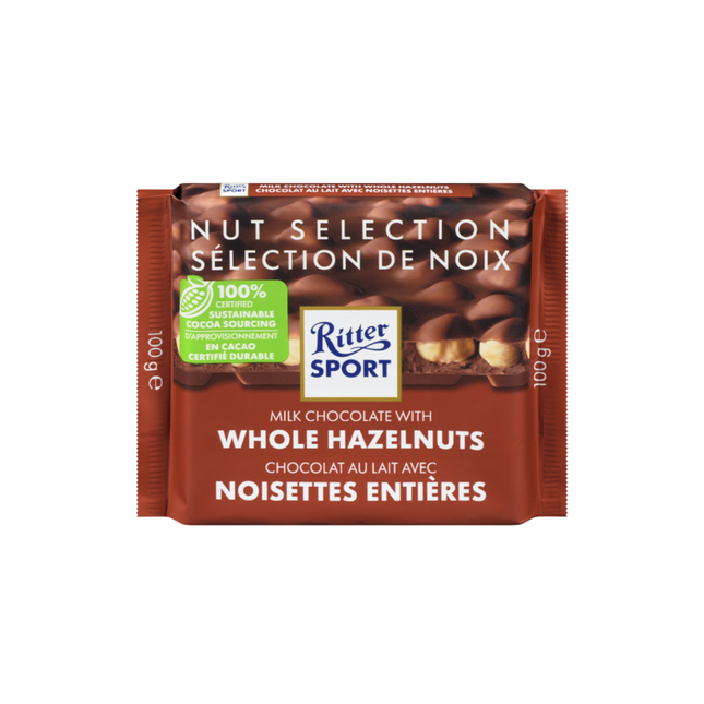 Ritter Sport - Chocolat au lait aux noisettes entières | 100 g