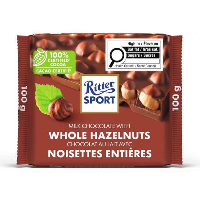 Ritter Sport - Chocolat au lait aux noisettes entières | 100 g