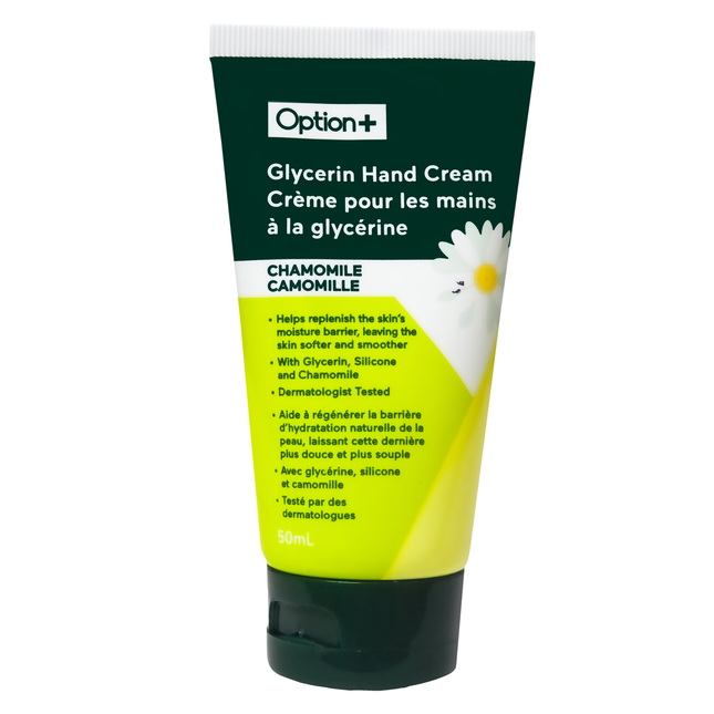 Option+ Crème pour les mains à la glycérine et à la camomille | 50 ml