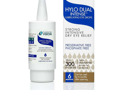 Candor Vision - Hylo Dual Intense Lubricating Eye Drops - Strong Intensive Dry Eye Relief | 300 Drops