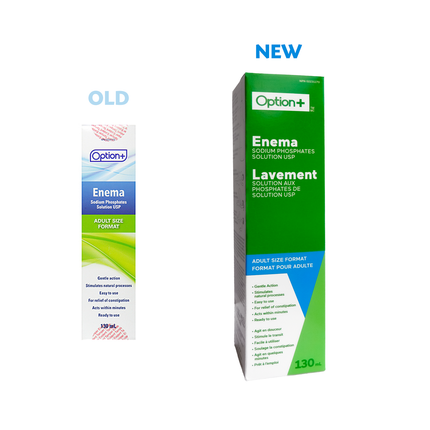 Option+ Enema Sodium Phosphates Solution USP Adult Size | 130 mL
