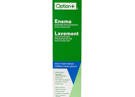 Option+ Solution de phosphates de sodium pour lavement - Adulte | 130 mL