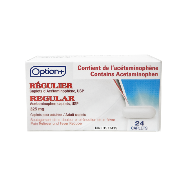 Option+ Regular Acetaminophen Caplets 325 MG | 24 Caplets