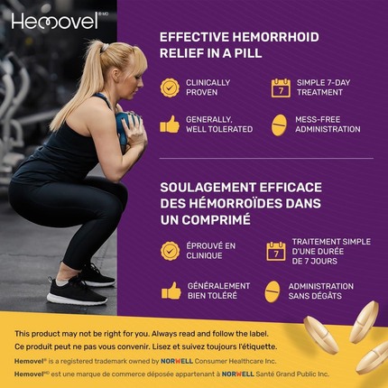 Hemovel - Hemorrhoids Oral Treatment | 18 Tablets