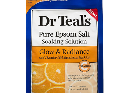 Dr Teal's - Pure Epsom Salt - Glow & Radiance With Vitamin C & Citrus Essential Oils | 1.36kg