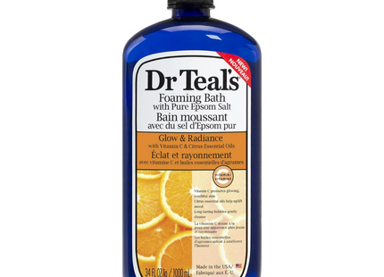 Dr Teal's - Glow & Radiance with Vitamin C & Citrus Essential Oils Foaming | 1LBath with Pure Epsom Salt