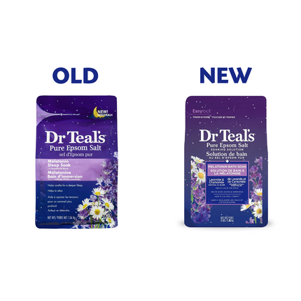 Dr Teal's - Bain de sommeil à la mélatonine et au sel d'Epsom pur | 1,36 kg