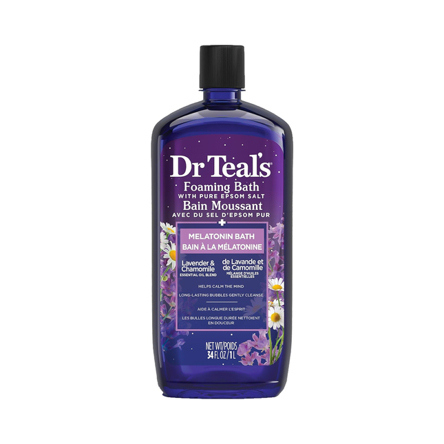 Dr Teal's - Melatonin Foaming Bath with Pure Epsom Salt - Lavender & Chamomile | 1 L