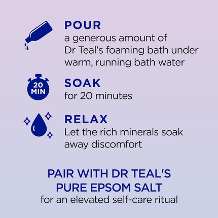 Dr Teal's - Bain Moussant Mélatonine au Sel d'Epsom Pur - Lavande & Camomille | 1 L