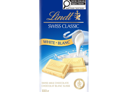 Lindt - Tablette de Chocolat Blanc Suisse Classique | 100 g