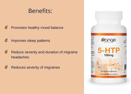 Orange Naturals - 5-HTP avec Vitamines B et Magnésium | 60 capsules