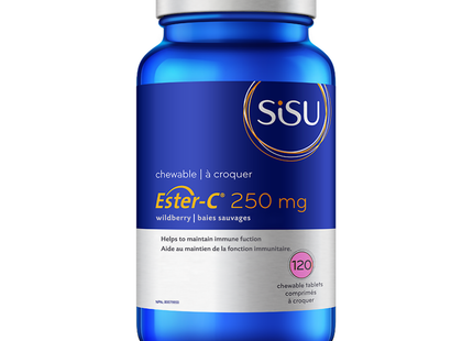 SISU - Comprimés à croquer Ester-C 250 MG - Baies sauvages | 120 comprimés