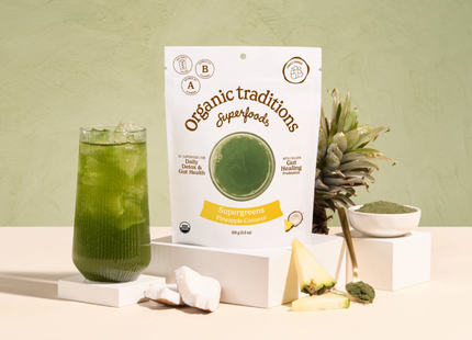 Organic Traditions - Supergreens, Pineapple Coconut | 100 g
