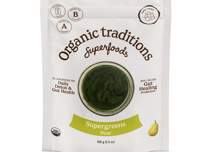 Organic Traditions - Supergreens, Pear | 100 g